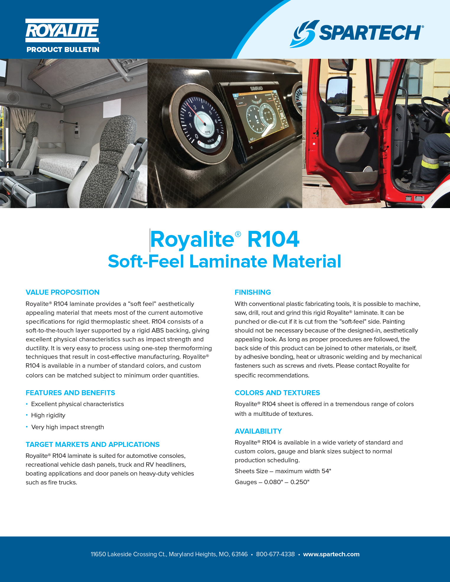 SPA201100 Royalite® R104 Soft-Feel Laminate Material