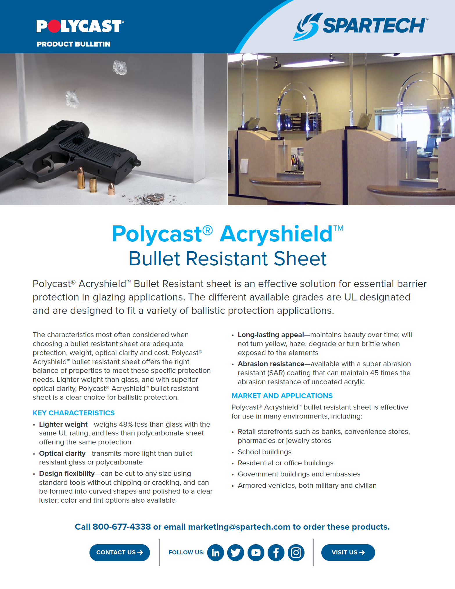 SPA231045 Polycast® Acryshield® Bullet and Laser Resistant Sheet Bulletin